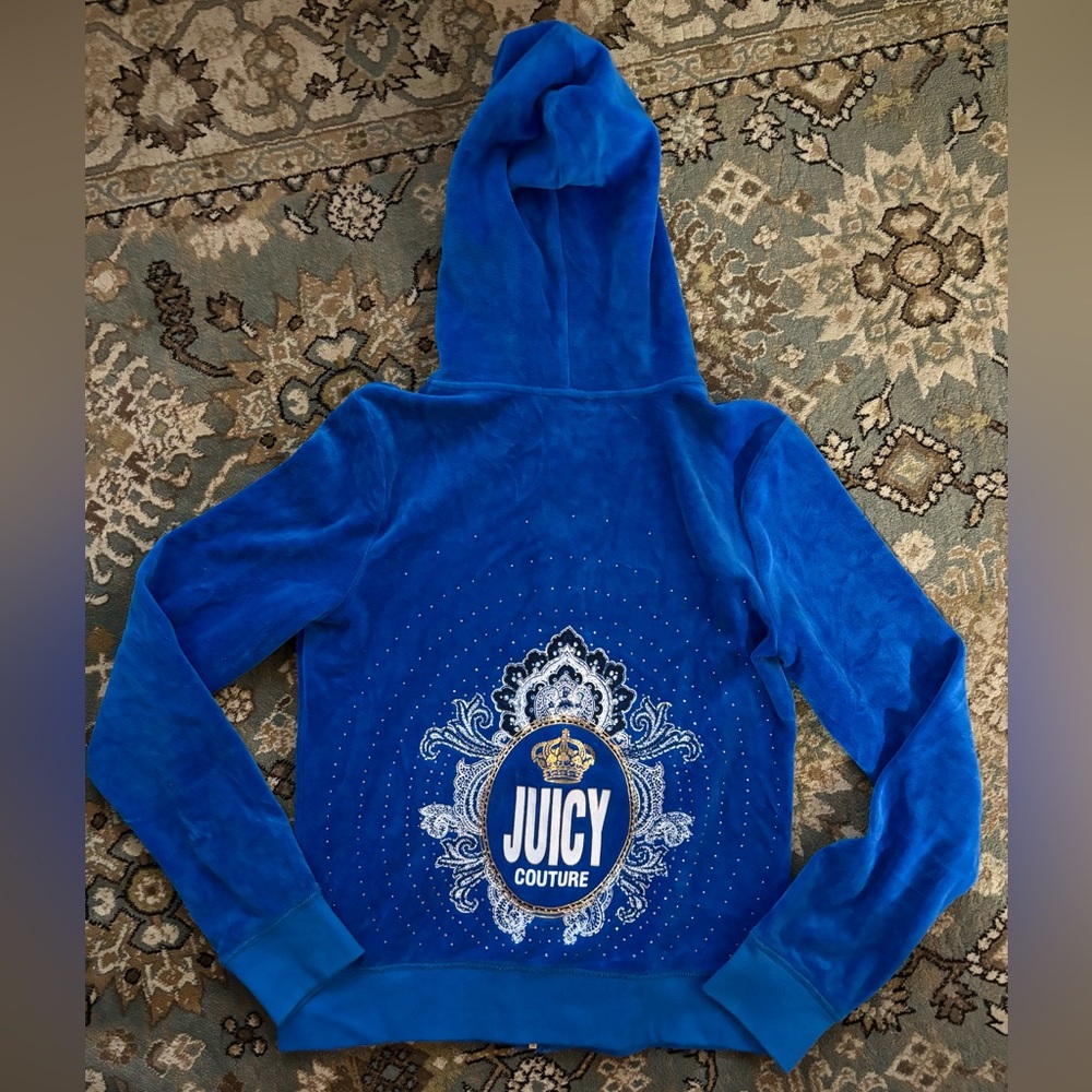 Juicy Couture Royal Blue Hoodie with Crown Logo